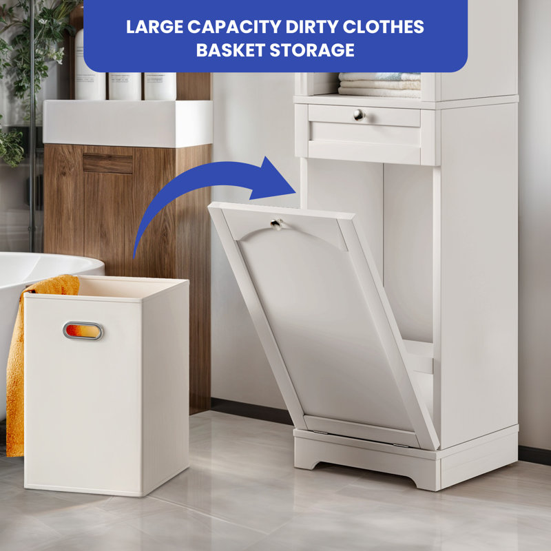 Bullough Freestanding Linen Cabinet, White