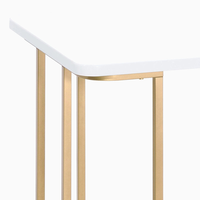 Bureau d'écriture blanc et doré