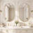 Modern Aluminum Frame Oval Wall Bathroom Mirror, Pill Shaped Vanity Mirror-1426772944-1426772945