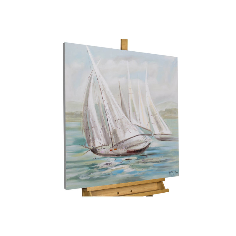 Hand -painted acrylic painting, Riding the Waves