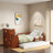 Twin Size Wood Platform Bed with Sample Bookshelf and Movable Wardrobe, Multifunctional Bed with Built-in Trundle Bed-205073769