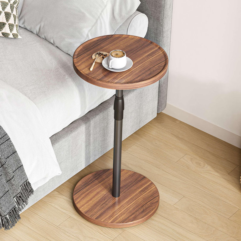 Adjustable End Table, Small Round Side Table