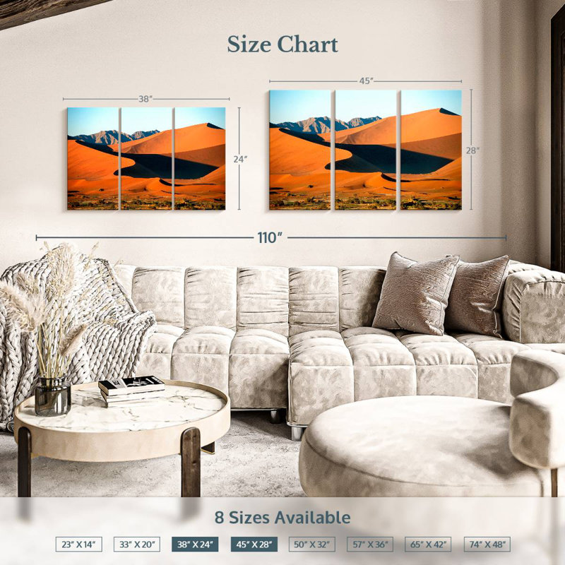 Sossusvlei Dunes In Namib Desert, 28" H x 45" W
