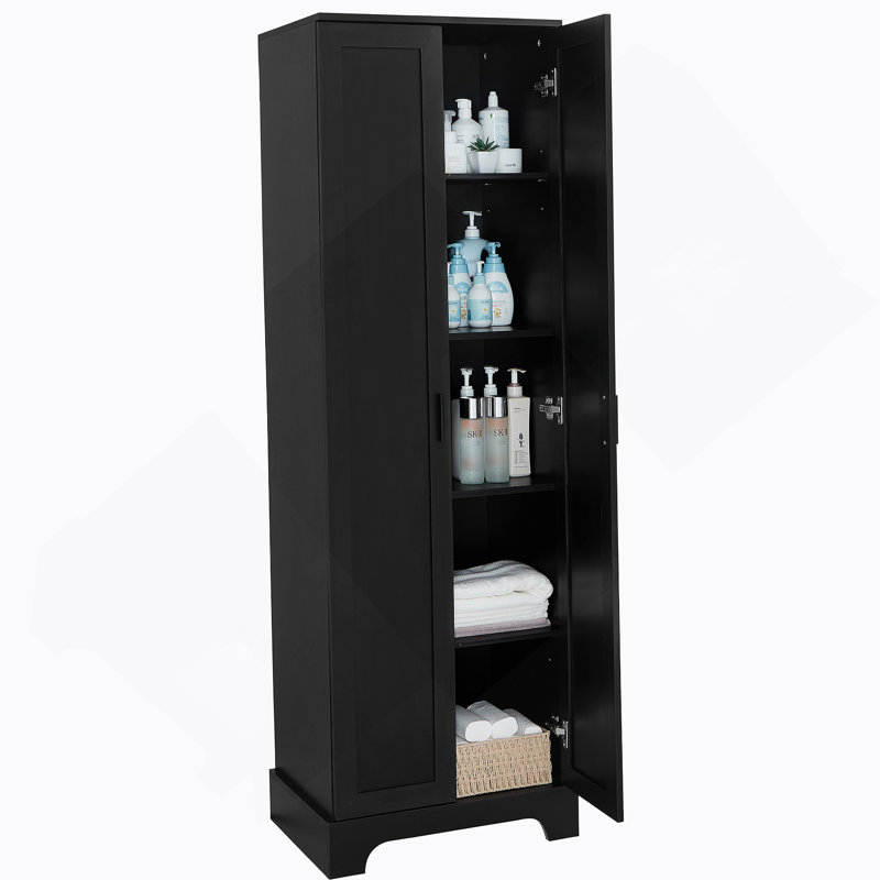 Storage Cabinet With Adjustable Shelf, Black