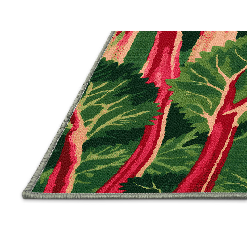  Tapis lavable en légumes Rhubarb, Rectangulaire 2 pi x 3 pi