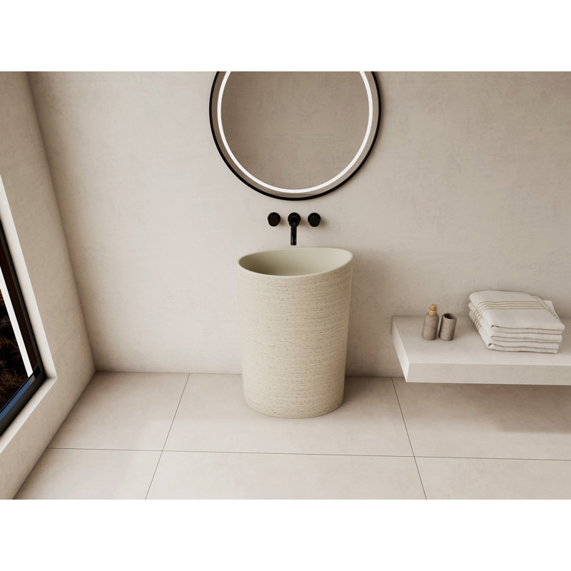 Lavabo de salle de bain sur pied 34 po