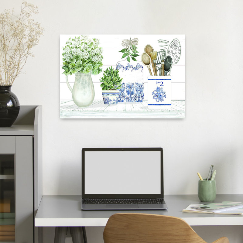 Art contemporain, art floral rétro, H 16 po x l 24 po