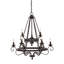 Lustre rustique noir à 9 lumières Noble