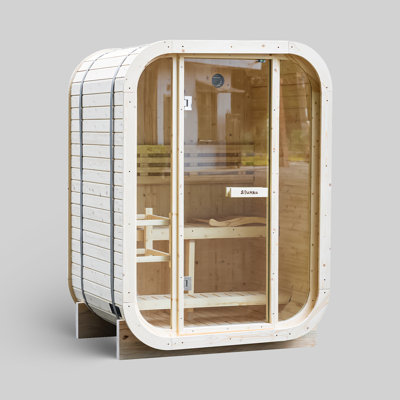 Outdoor Barrel Steam Sauna, 2 - Person Traditional Steam Sauna  with 220V, with Saunas Heater 