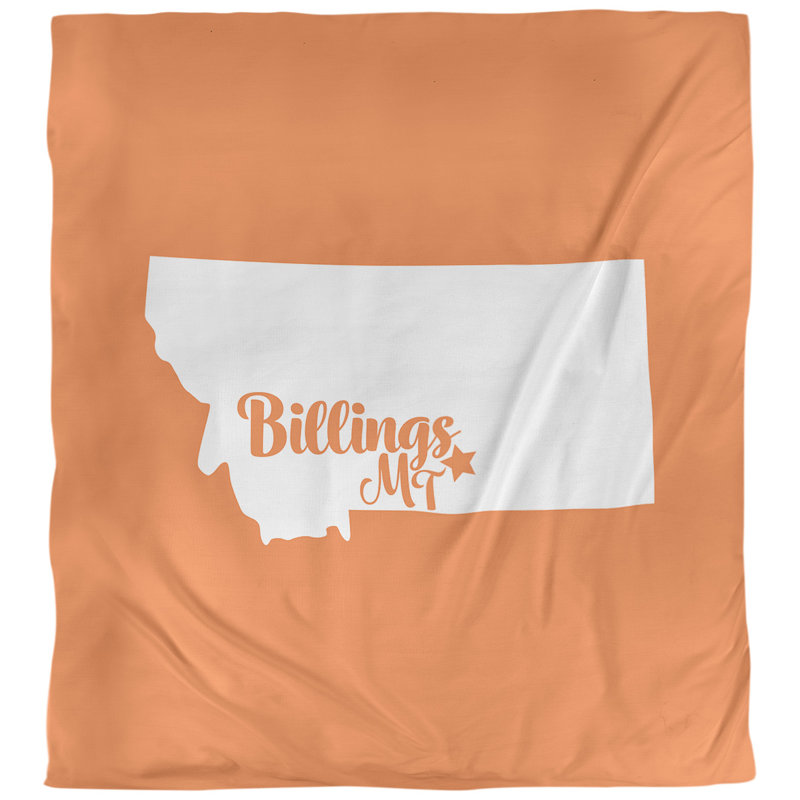 Housse de couette billings montana, Housse de couette pour grand lit, Orange, Microfibre