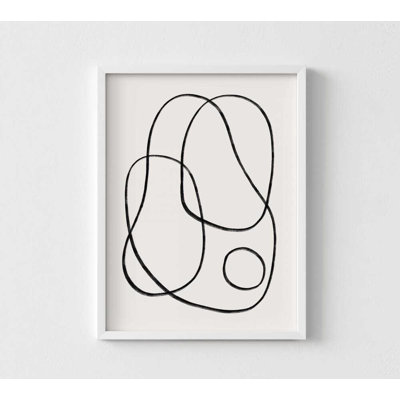 Minimalist Line Art Print - Abstract Curves, Home Wall Decor