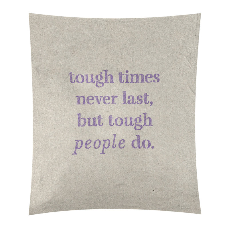 Tapisserie en polyester rigide times, H 60 po x l 51 po, Blanc / Mauve