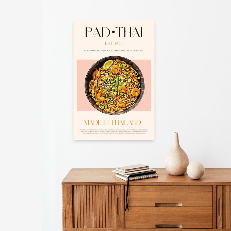 Art mural contemporain, "Shrimp Pad", H 24 po x l 16 po