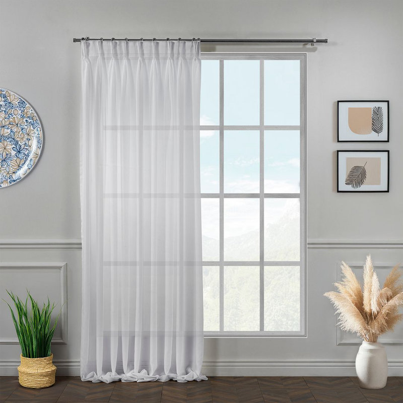Rideau décoratif obscurcissant très long et très large Pinch Plate, Blanc, L 100 po x L 63 po