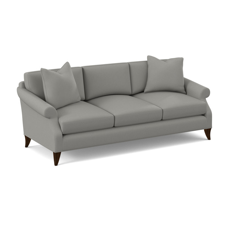 Turner Upholstered 86'' Sofa, American Walnut, Fizz Ivory 100% Polyester