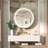 Gervon Lighted Surface Framed Round Medicine Cabinet Mirror Adjustable Shelf & AC Outlets-98501386-106226541