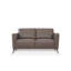 Causeuse en cuir taupe (assemblée)