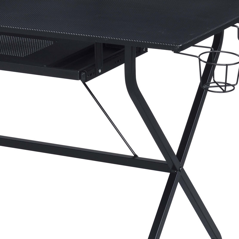 Rectangular Computer Desk With Keyboard Tray