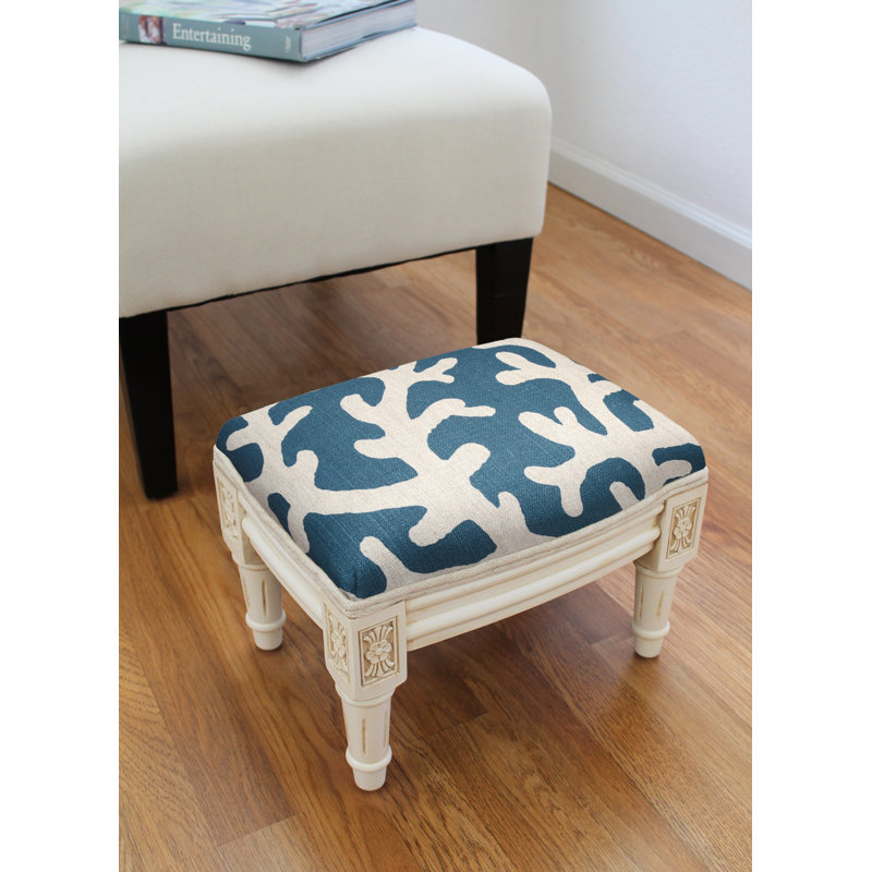 Tomko Upholstered Ottoman, Navy Blue