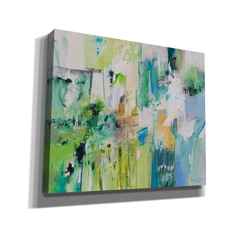 «Blue and Green Series 4» par Jennifer Gardner, art mural sur toile, H 20 po x l 24 po x P 0,75 po