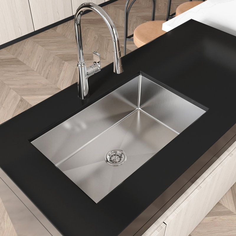Nano Gray Stainless Steel Kitchen Sink With Easy Surface Undermount Space Utilization - 30" X 19, Silver
