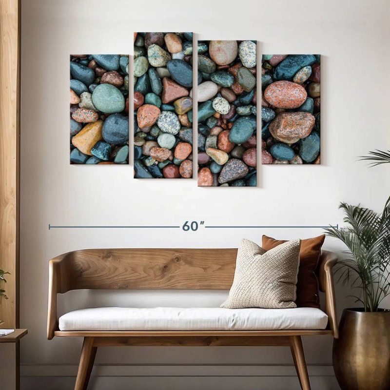 Colorful Gillard Pebbles, 32" H x 52" W