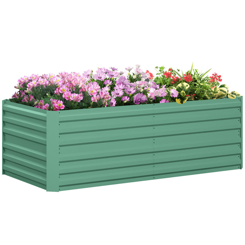 Galvanized Raised Garden Bed Kit, Green