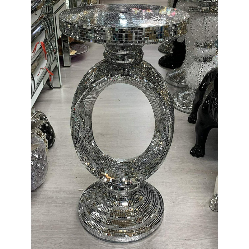 Whalen Glass Top Abstract End Table