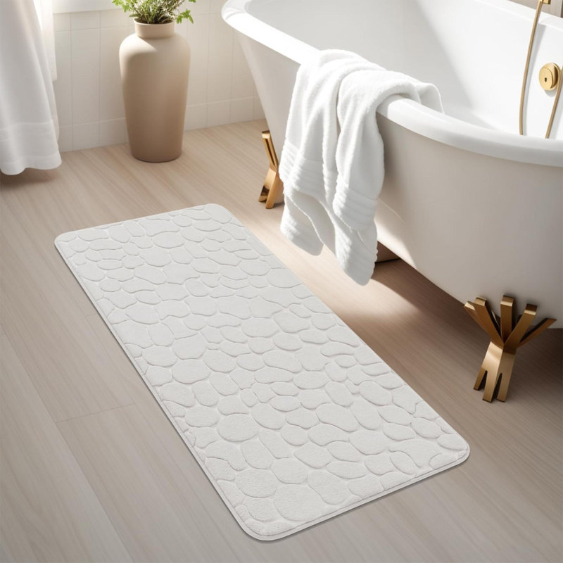 Tapis pour salle de bain Nejka, Blanc