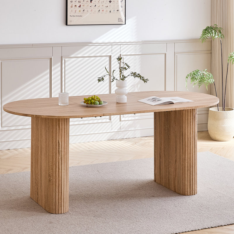 Oval Dining Table, Brown Wood