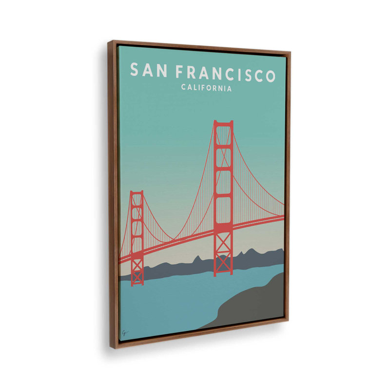 «Sunset San Francisco California» par Garima Dhawan, reproduction d'art, Brun, H 32 po x l 24 po