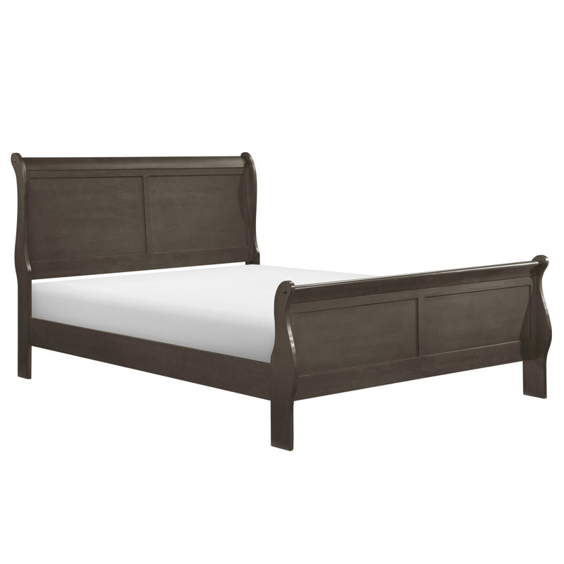 Lit pour chambre à coucher au fini gris teinté, grand lit de style traditionnel pour grand lit, meubles, Grand lit, Gris