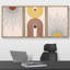 Linear Geometry " Boho Mid-Century Geometric Planet Sunlight Abstract Illustrations Modern Art Bohemian Decor " 3 - Pieces-98696339-98696340