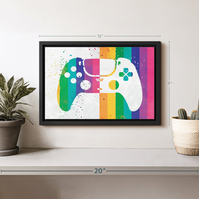 Impression sur toile Rainbow Splatter, H 9 po x l 13 po