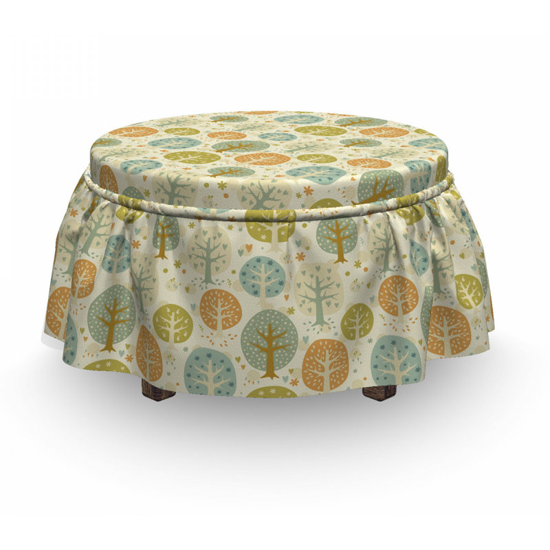 Housse pour repose-pieds coeurs et fleurs tree