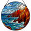 Panneau de vitrail 12 "H Ocean Cliff-900346339