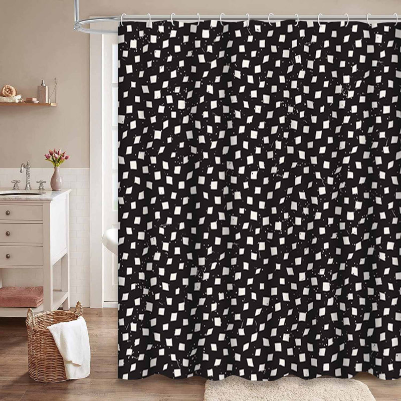 Rideau de douche blanc sans couture à 12 crochets, L 72 po x l 84 po