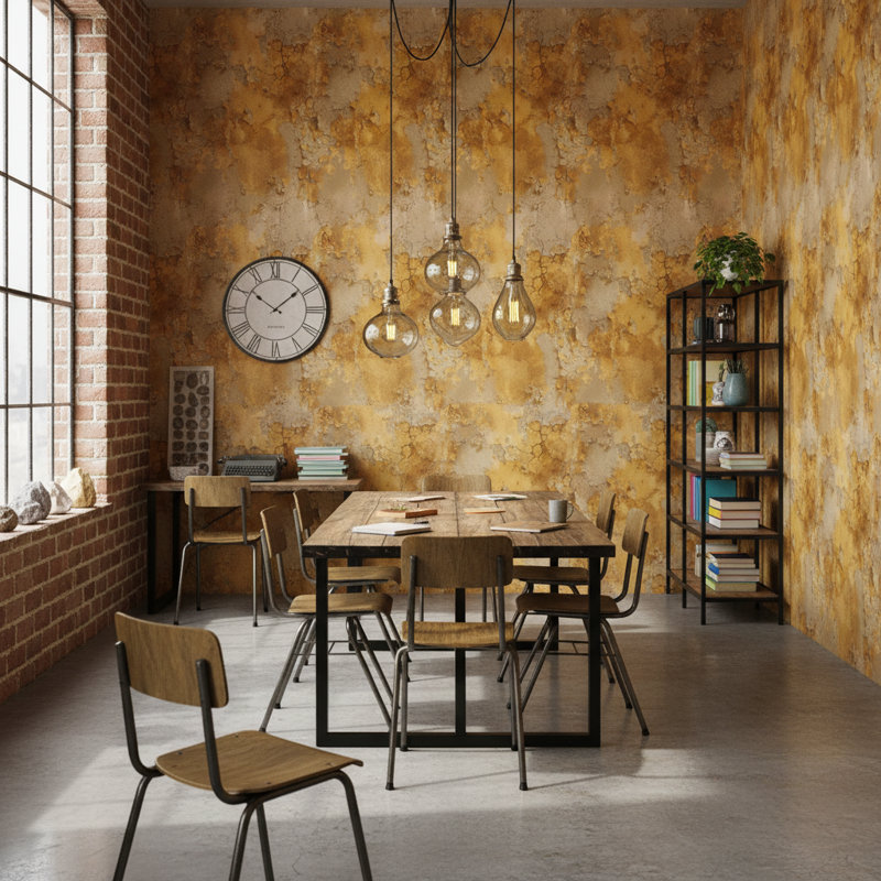 Papier peint décoratif rustique à motif abstrait rustique
