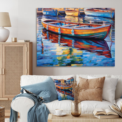 Boats In The Harbour On Canvas Print