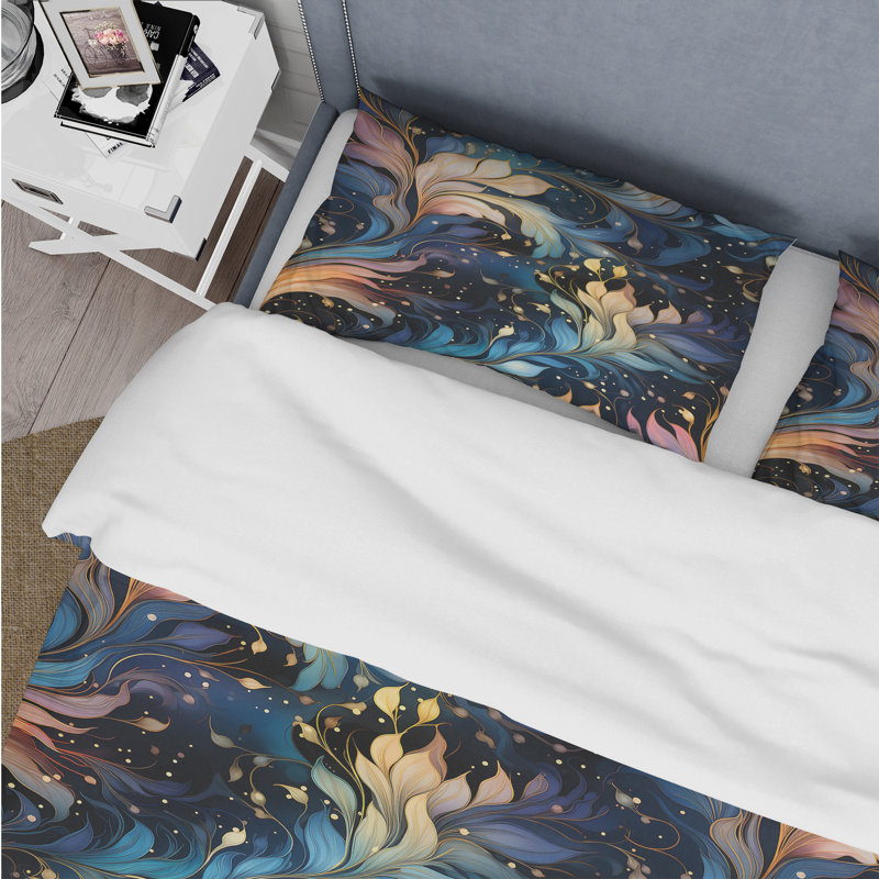 Literie à motif cachemire Ethereal Whispers, Housse de couette pour grand lit et 2 taies décor