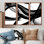 Vagues abstraites blanc noir tourbillons - ensemble d'art mural paysage urbain