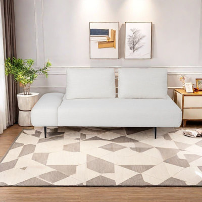 Chaise longue en tissu de coton et lin respirant
