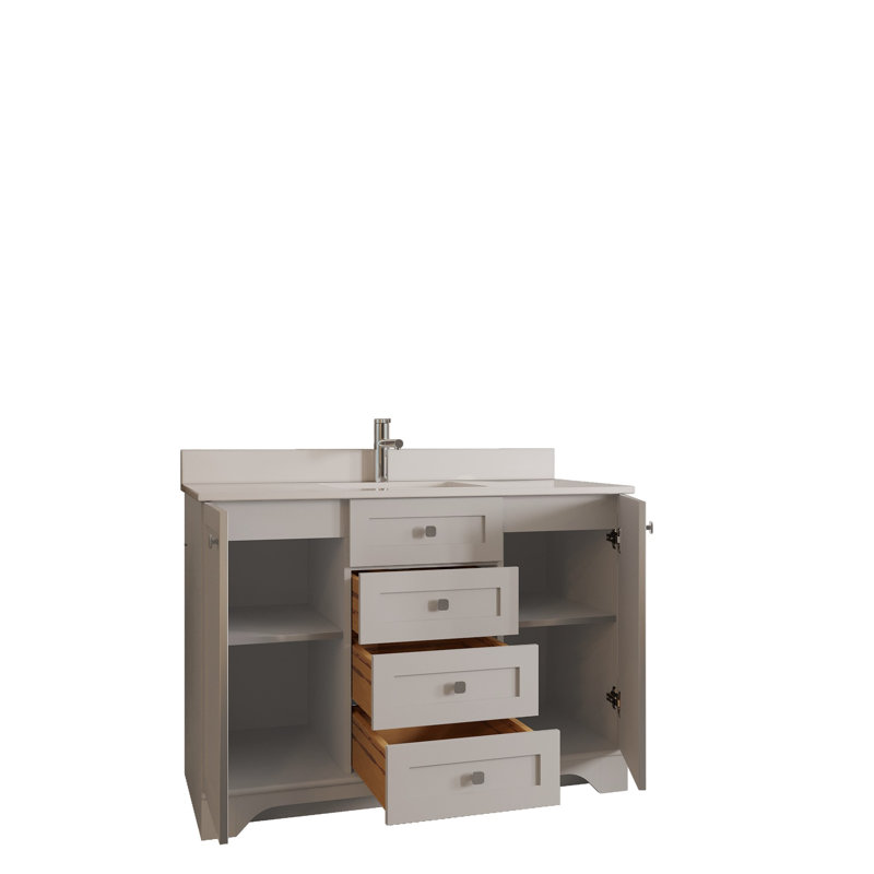 Ensemble de meuble-lavabo simple 47,2 po avec miroir Chapland, gris