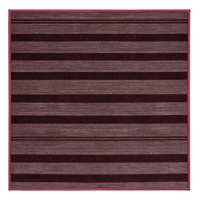 Machine Washable Horizontal Stripes Red Area Rug