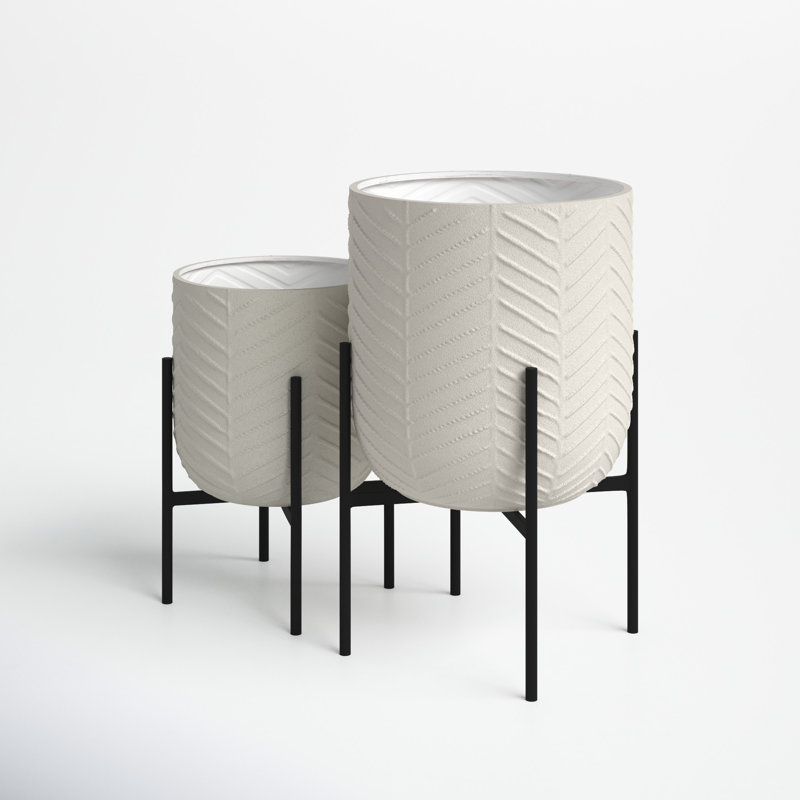 Neema Metal Pot Planter - Set of 2