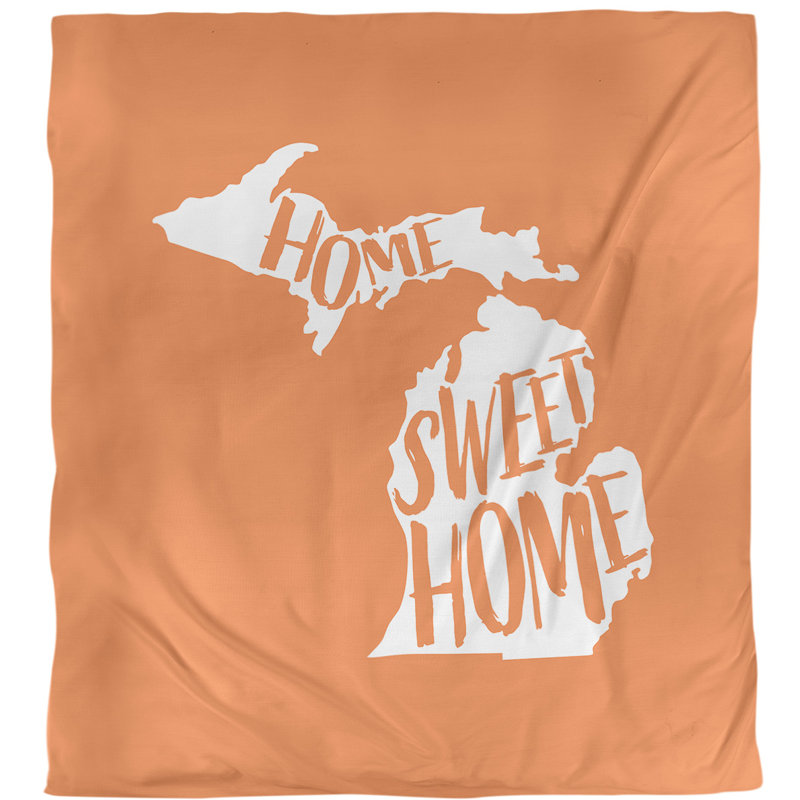 Housse de couette simple pour la maison Michigan, Orange, Microfibre