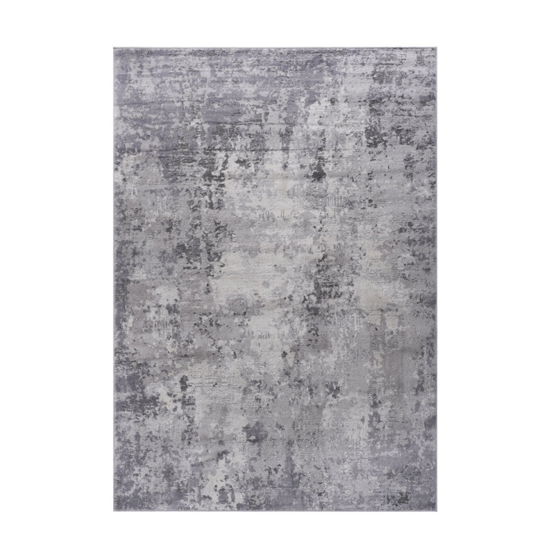 NAAR MARFI Collection 5X7 Light Grey / Abstract Area Rug