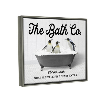 " Penguins In Vintage Tub " by Lettered And Lined