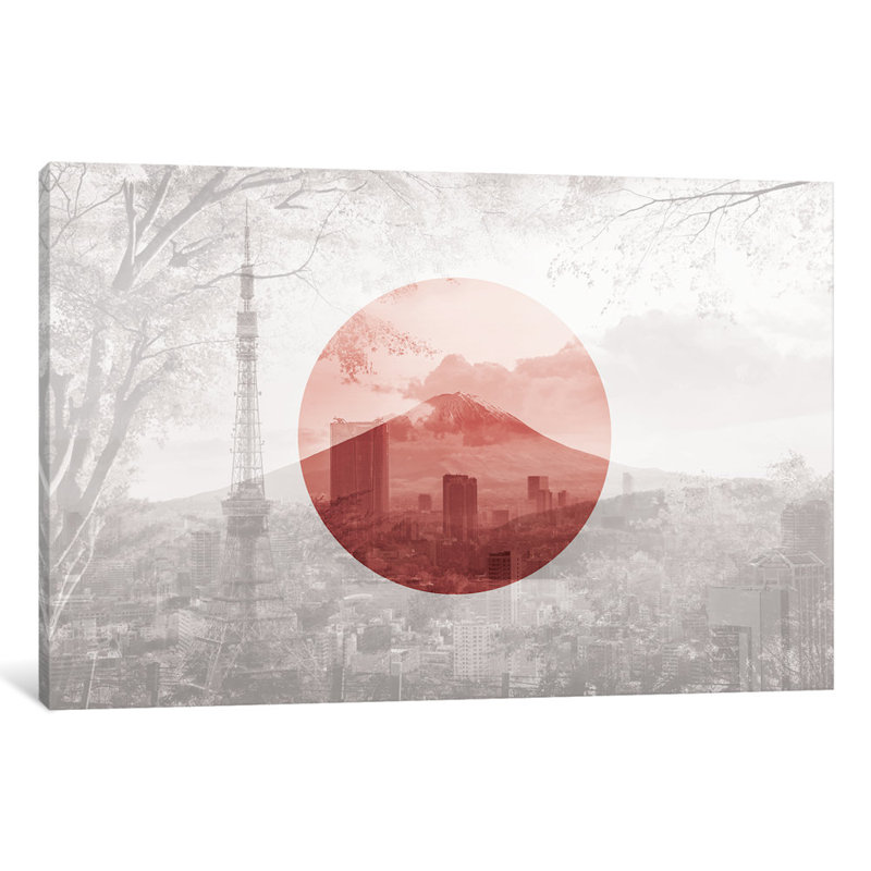 « soleil ascendant de yamato-tokyo », reproduction de photo horizontale sur toile tendue, H 8 po x l 12 po x P 0,75 po