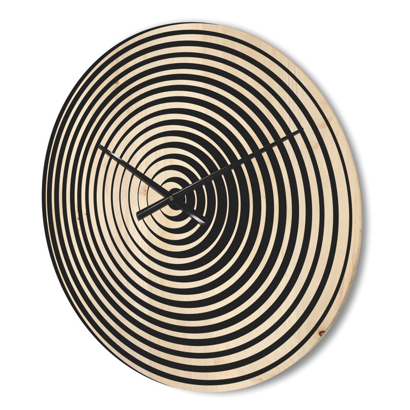 Horloge murale moderne en bois noir et blanc, Moyenne